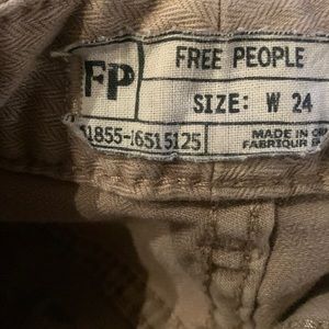 Vintage Free People herringbone khaki capri
